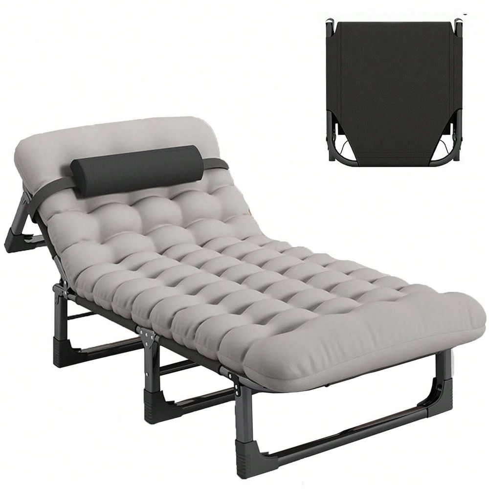 Outdoor Daybed Furniture - Cot, 4 Positions Adjustable Reclining Folding