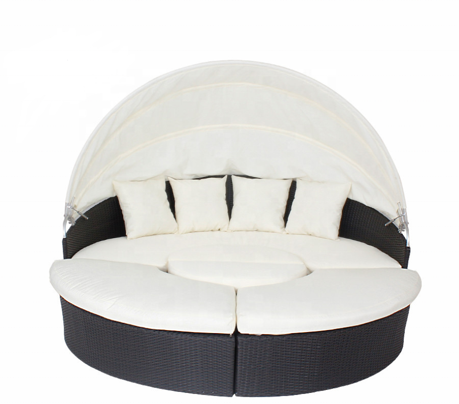 Outdoor Daybed Furniture - Patio Sectional Round Daybed Rattan Outdoor