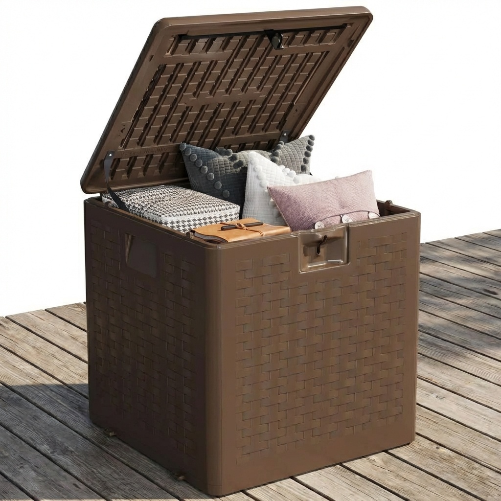 Outdoor Furniture Resin - 8 Gallon Resin Deck Box, Waterproof