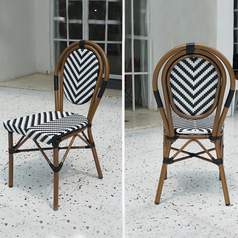 Outdoor Furniture For Cafe - Stackable Rattan Chair French Cafe Bistro