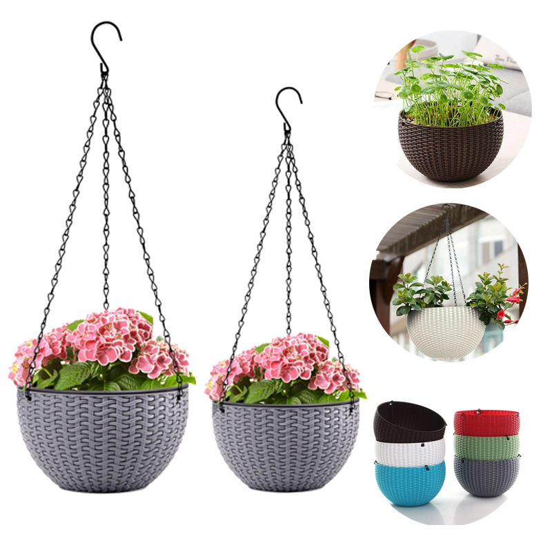 Outdoor Furniture Resin - Round Hanging Basket Resin Plant Pot