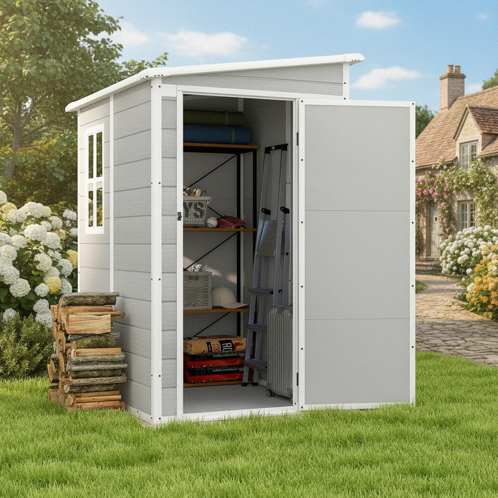Outdoor Furniture Resin - 5x4FT Outdoor Storage Shed with Floor,