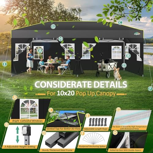 10x20 Pop Up Canopy with 6 Sid - Gazebo Pop Up avaliação e preço
