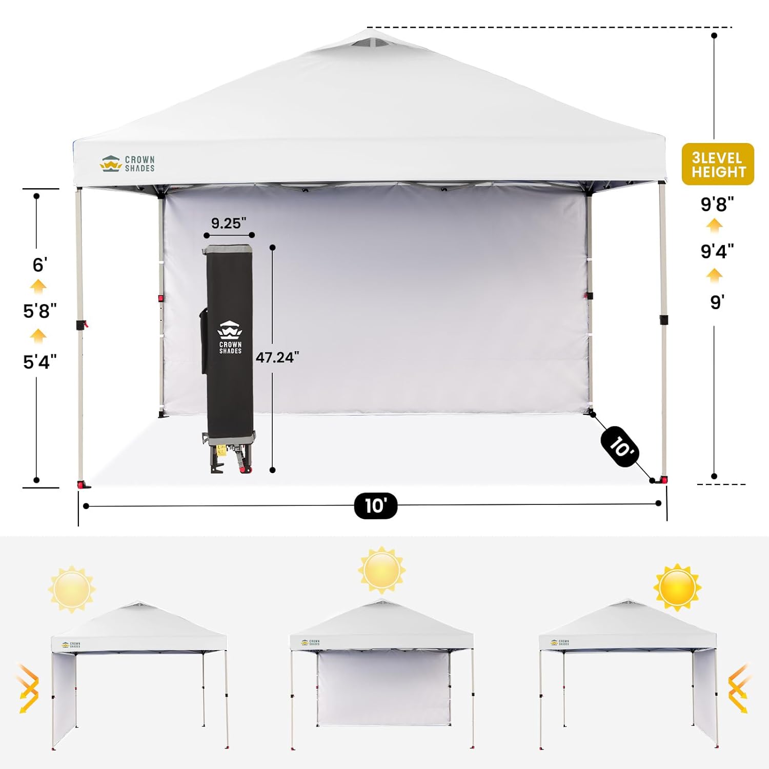 10x10 Ft Pop-up Awning with On - Gazebo Pop Up avaliação e preço