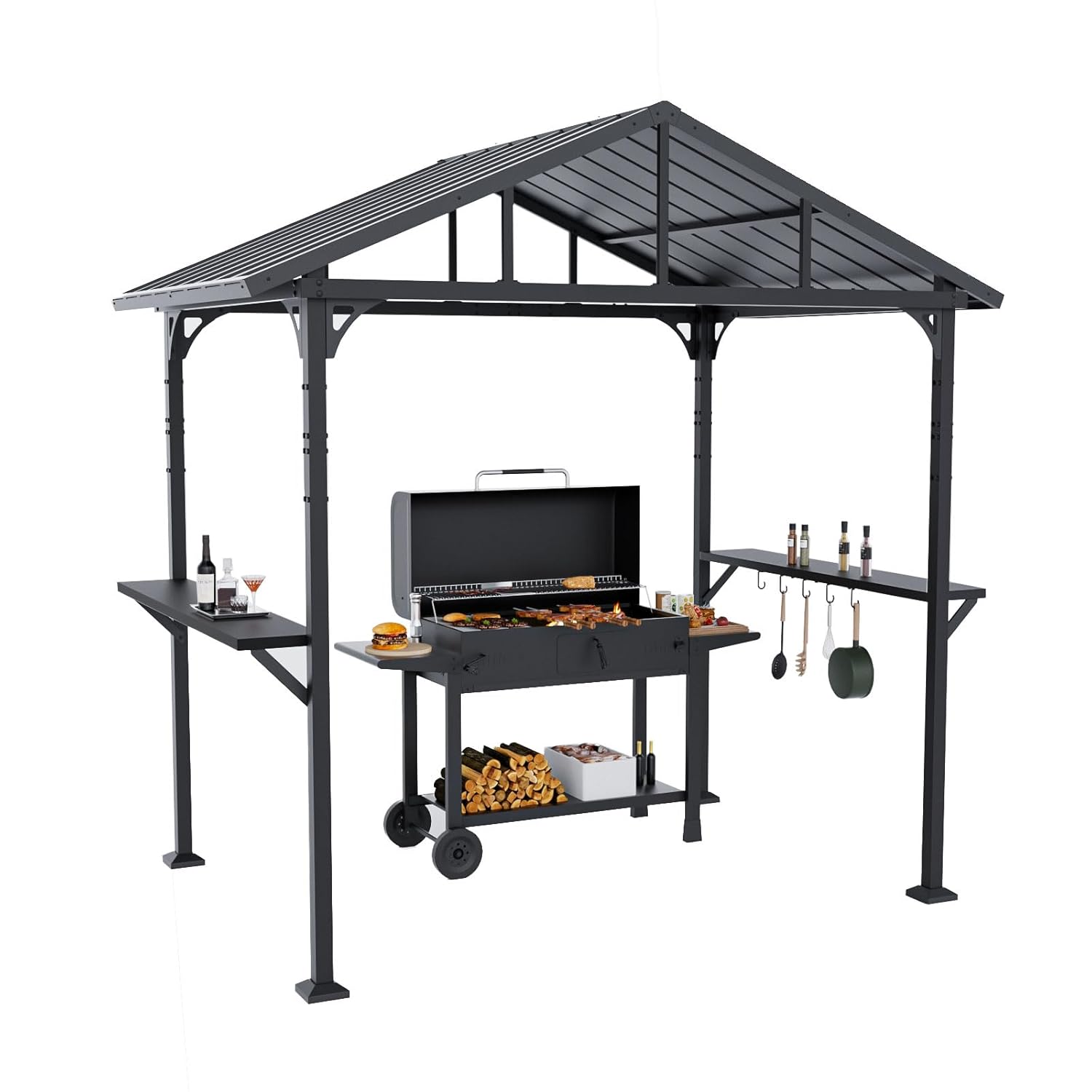 8x5ft Metal BBQ Grill Gazebo,  - Gazebo Pop Up avaliação e preço