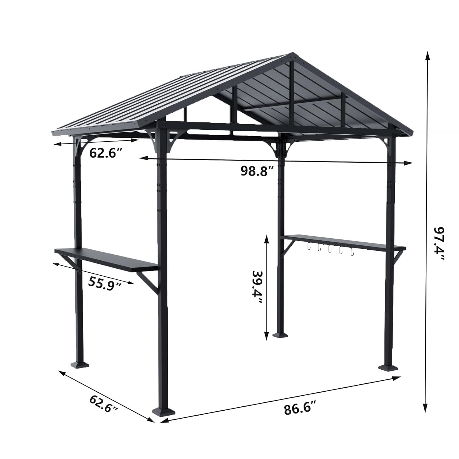 8x5ft Metal BBQ Grill Gazebo,  - Gazebo Pop Up avaliação e preço