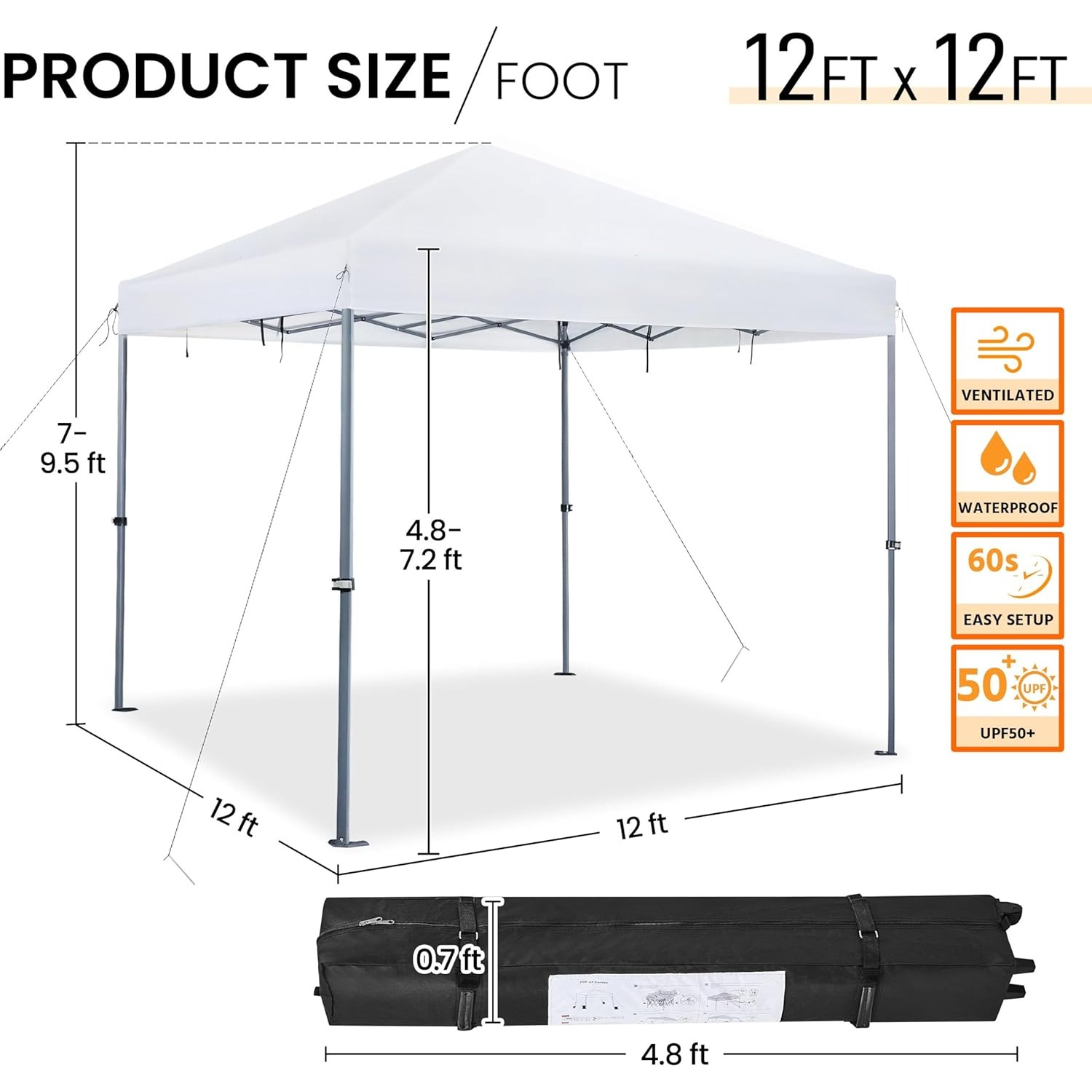 12x12 Pop Up Canopy Easy Set-u - Gazebo Pop Up avaliação e preço