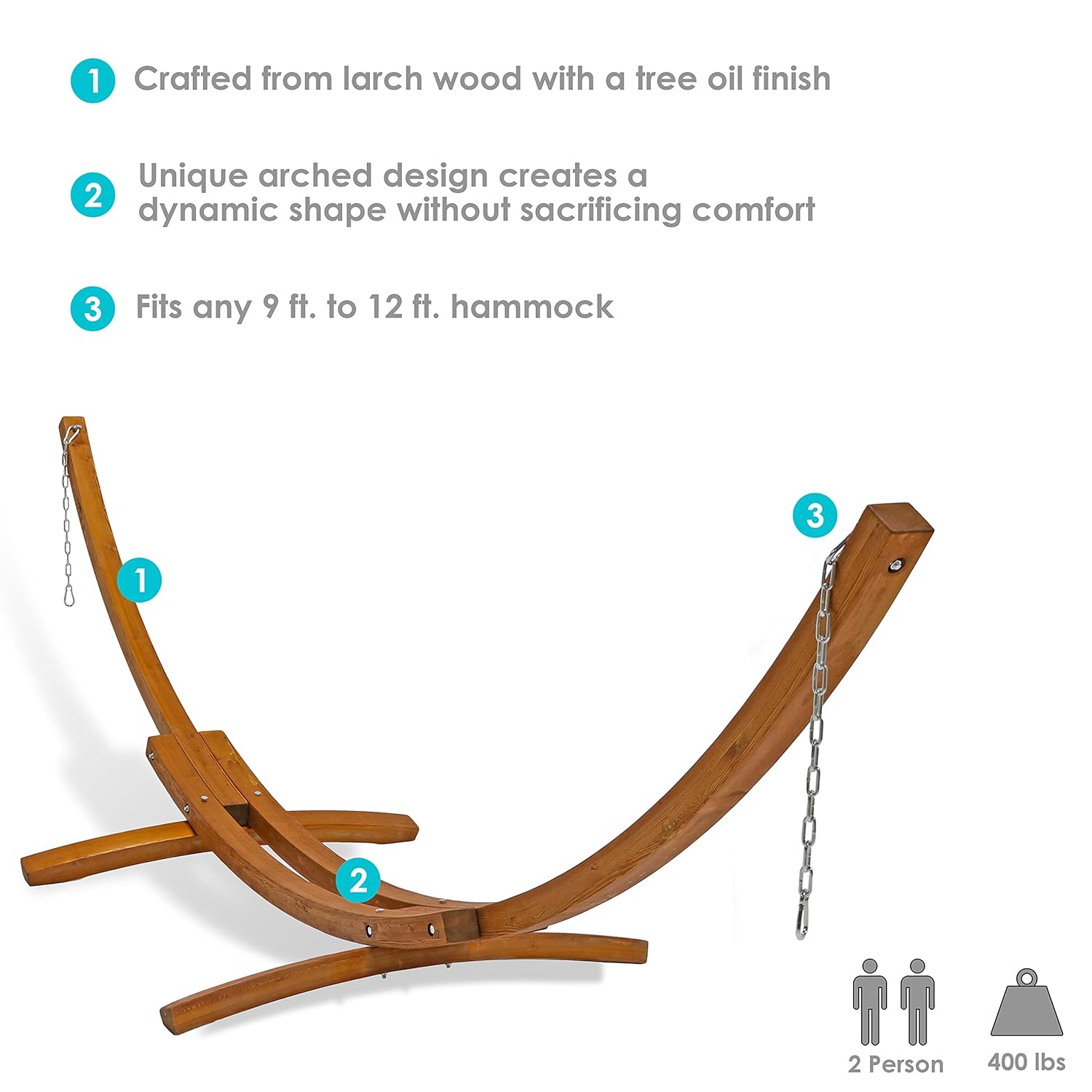 Curved Wood Hammock Stand Only - Hammock With Stand avaliação e preço