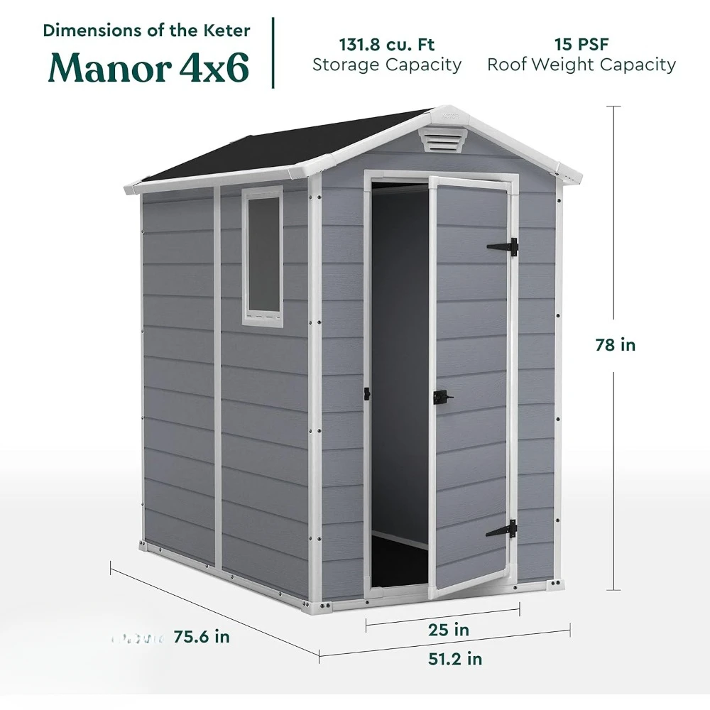 A Manor 4x6 Resin Outdoor Stor - Outdoor Furniture Resin avaliação e preço