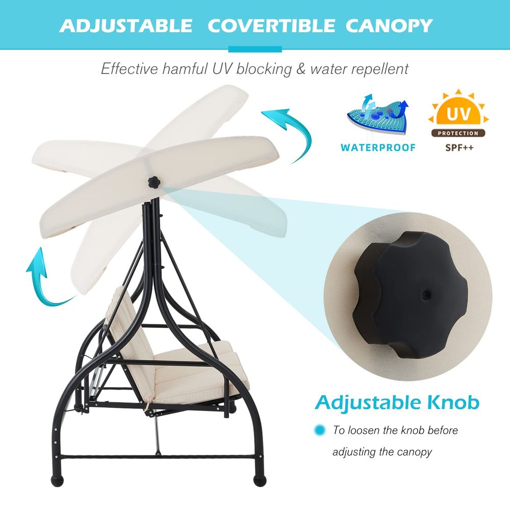 3Seat Outdoor Patio Swing With - Hammock With Stand avaliação e preço