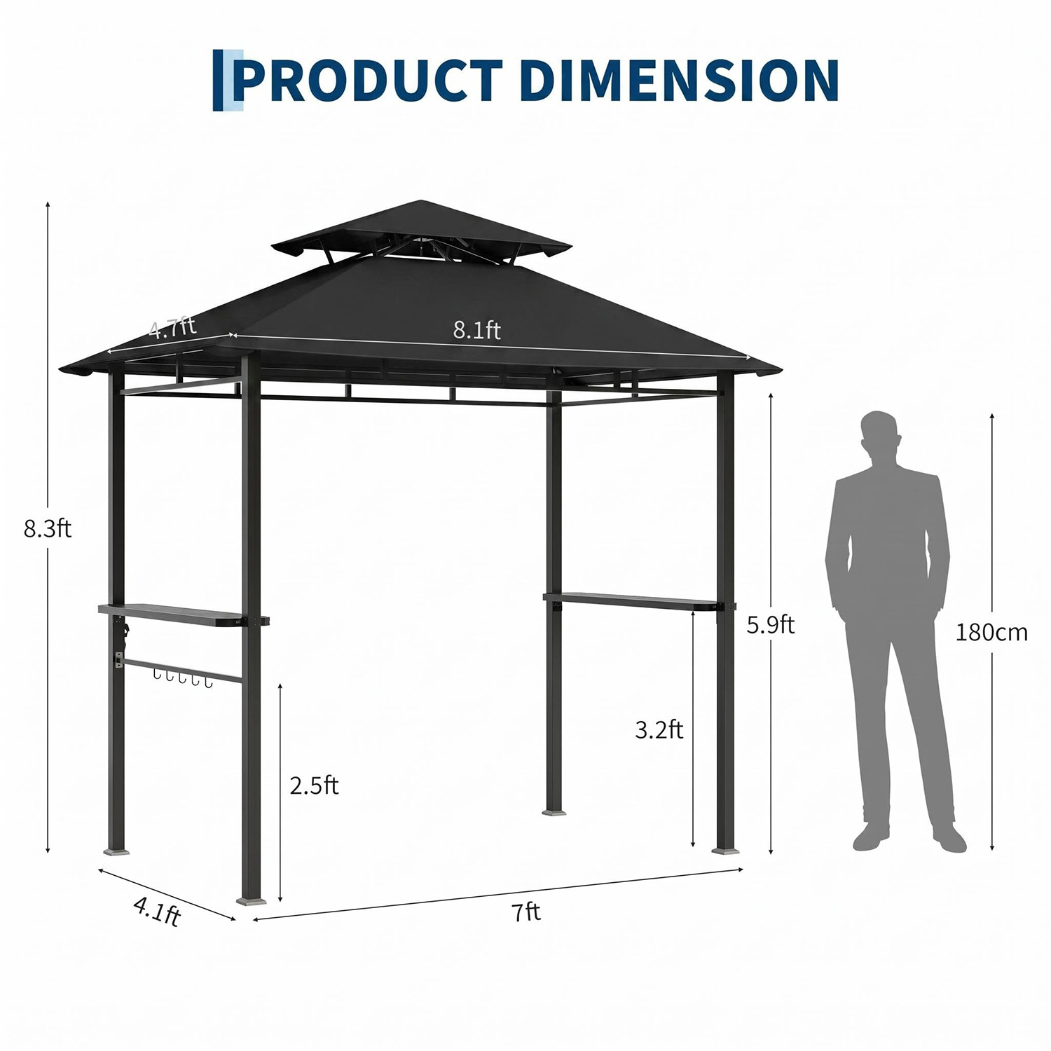 Outdoor BBQ Grill Gazebo 8x5 F - Gazebo Pop Up avaliação e preço