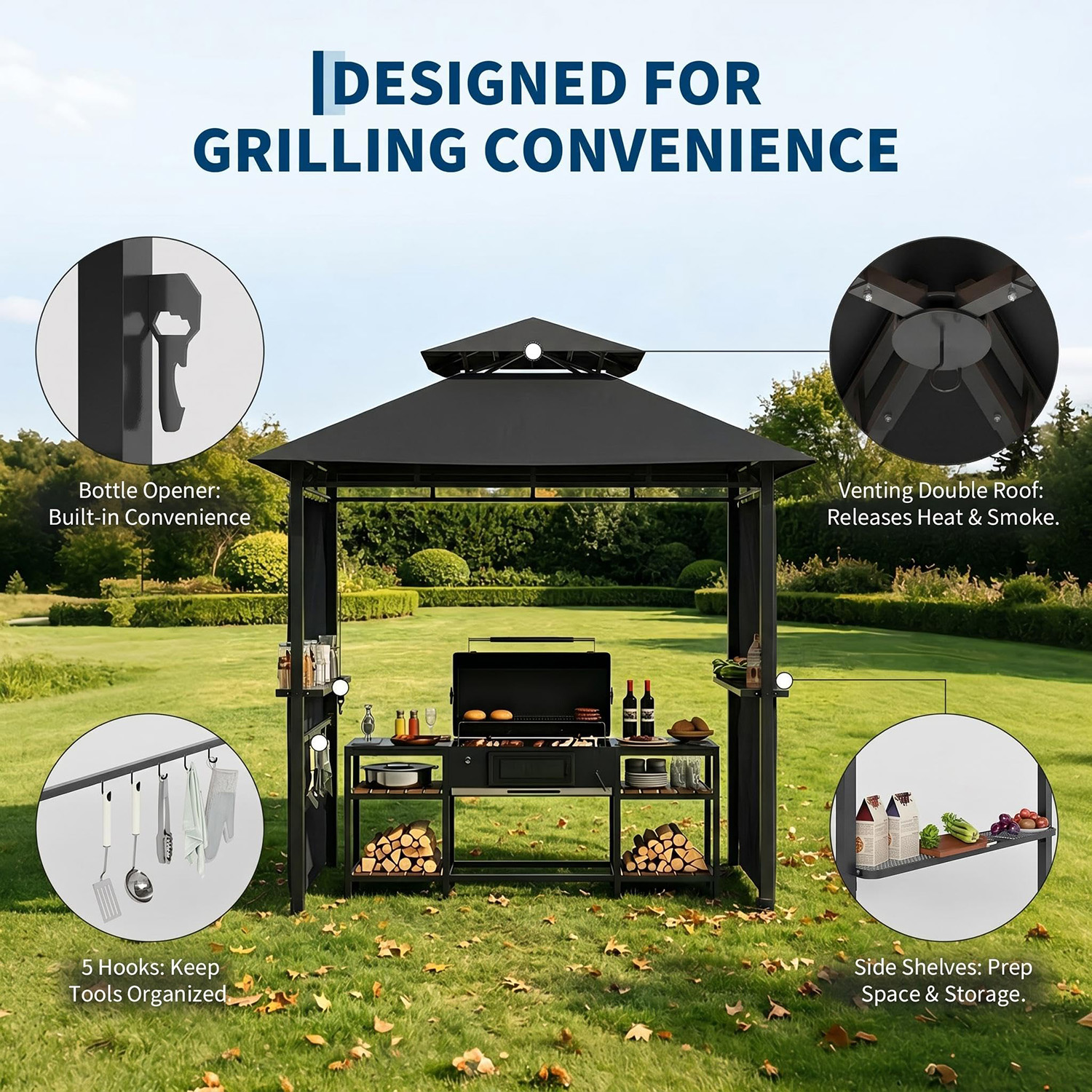 Outdoor BBQ Grill Gazebo 8x5 F - Gazebo Pop Up avaliação e preço