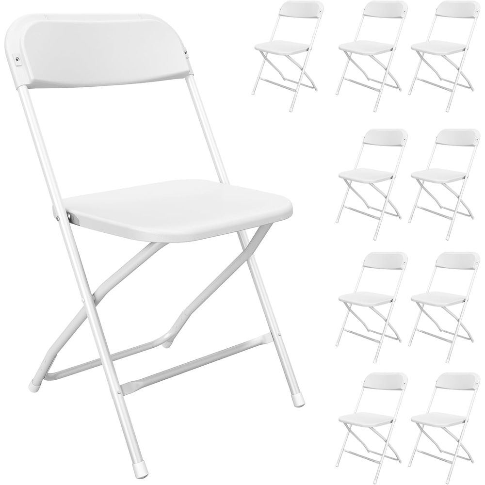 10-Pack White Folding Chairs,  - Outdoor Furniture For Sale avaliação e preço