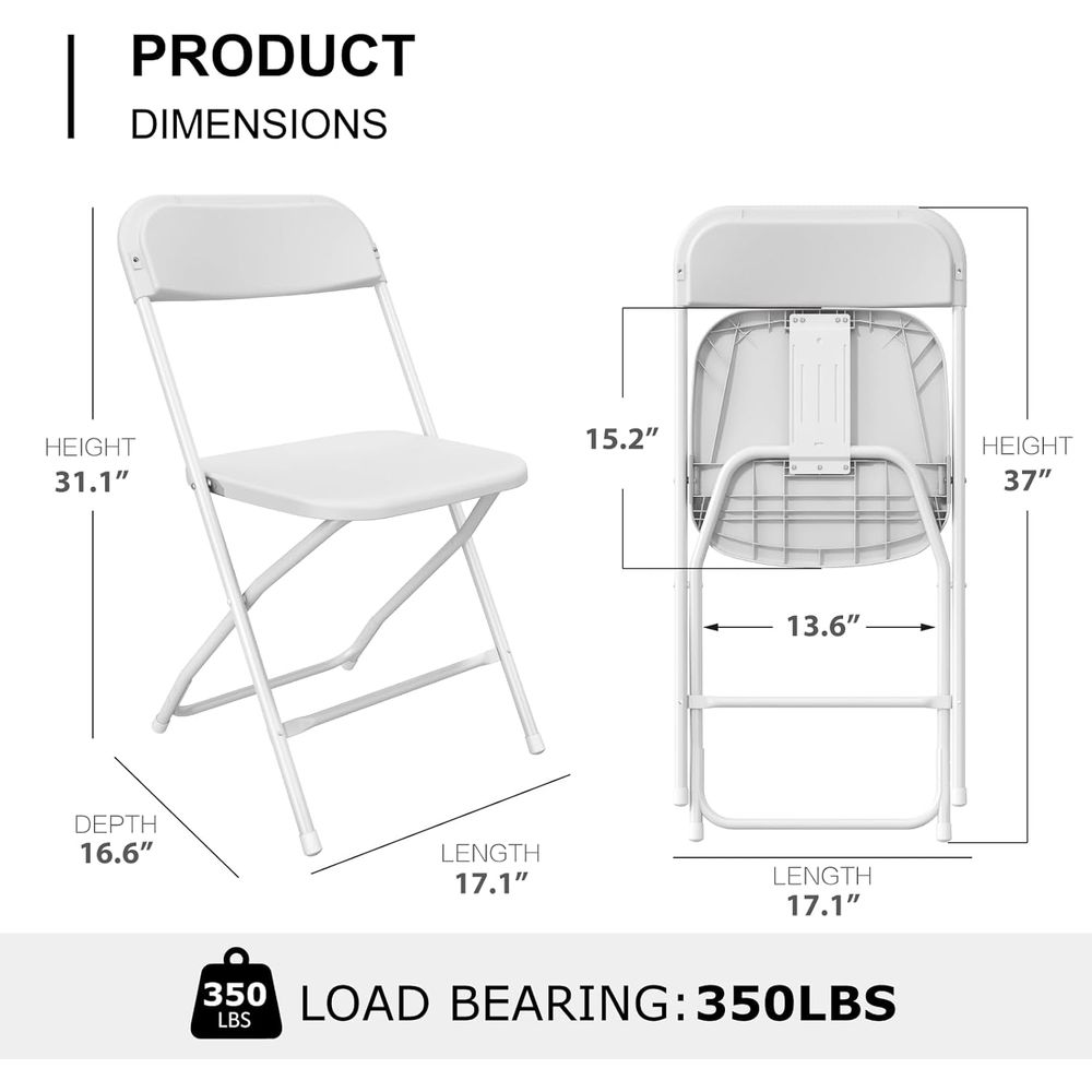 10-Pack White Folding Chairs,  - Outdoor Furniture For Sale avaliação e preço