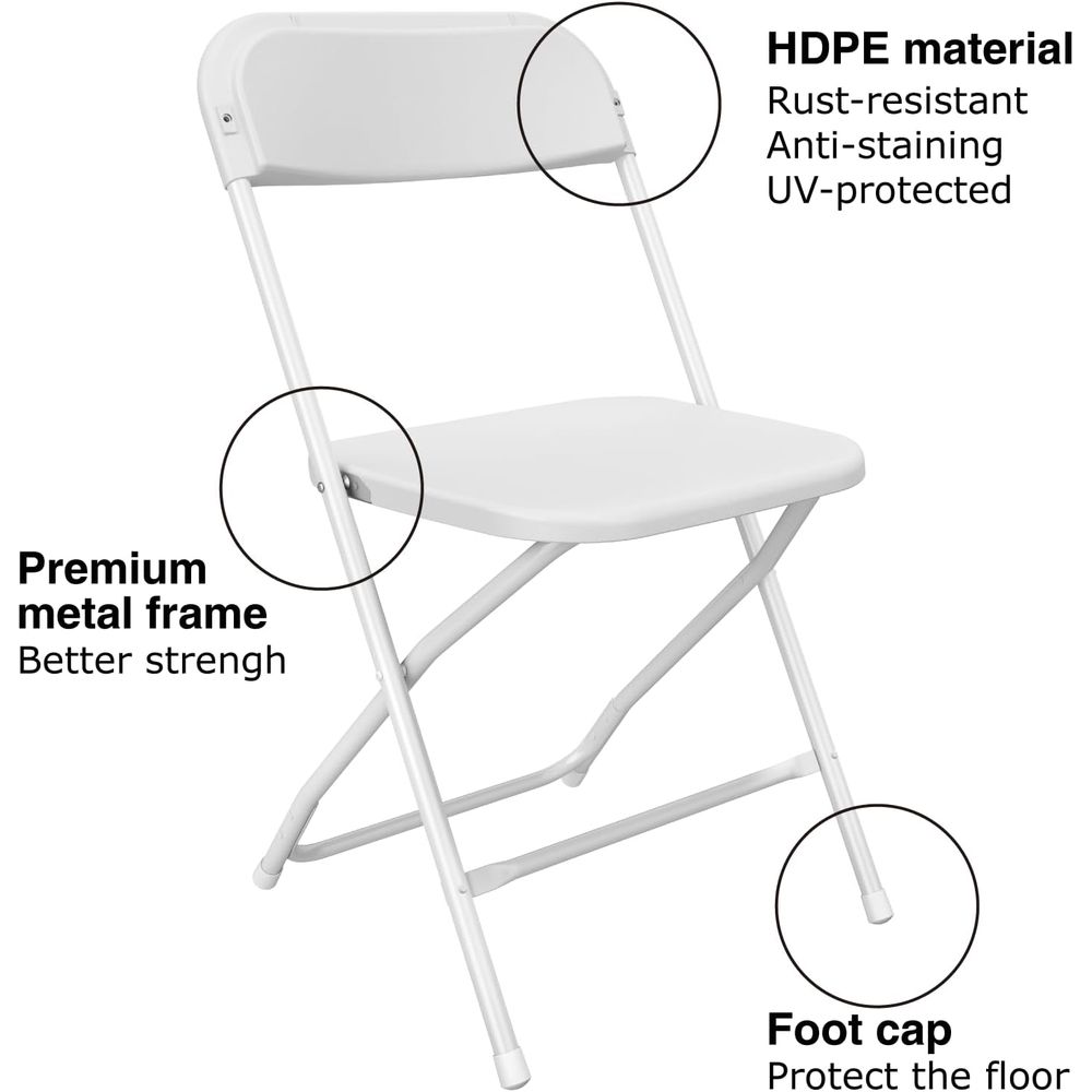 10-Pack White Folding Chairs,  - Outdoor Furniture For Sale avaliação e preço