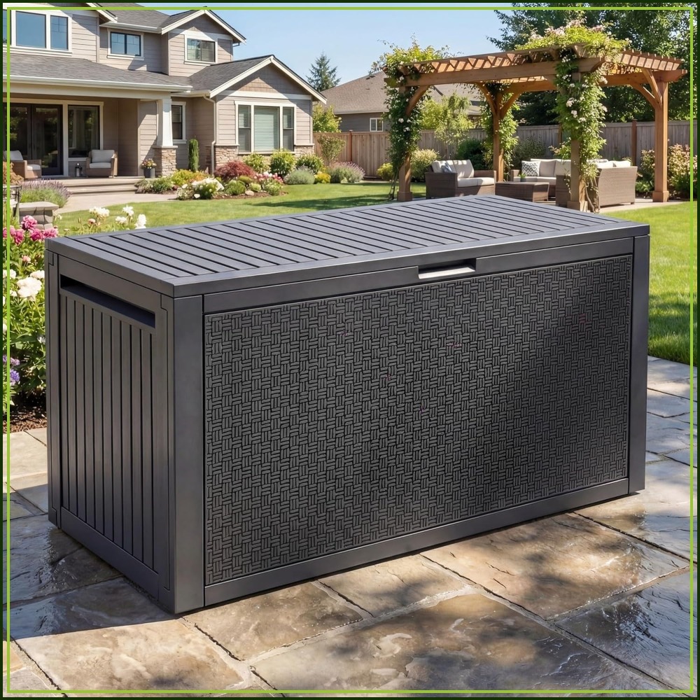 95 Gallon Outdoor Storage Deck - Outdoor Furniture Resin avaliação e preço