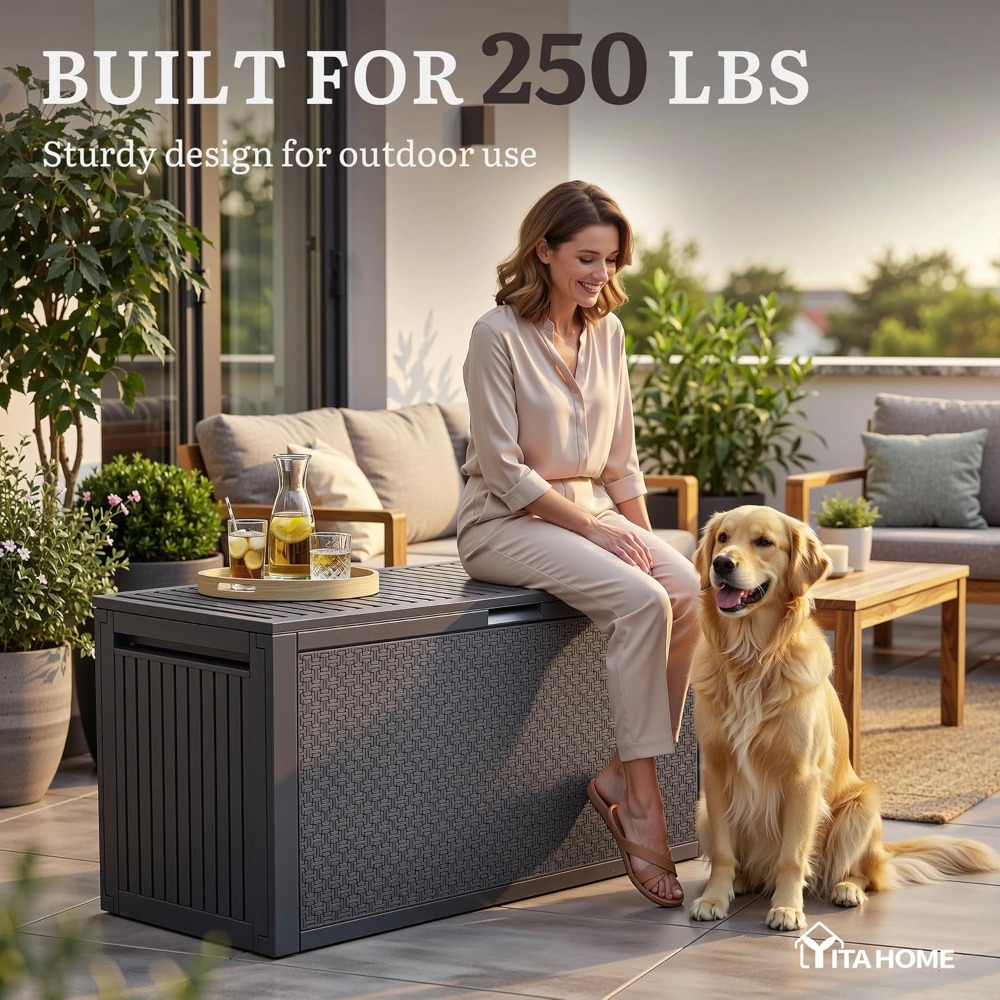 95 Gallon Outdoor Storage Deck - Outdoor Furniture Resin avaliação e preço
