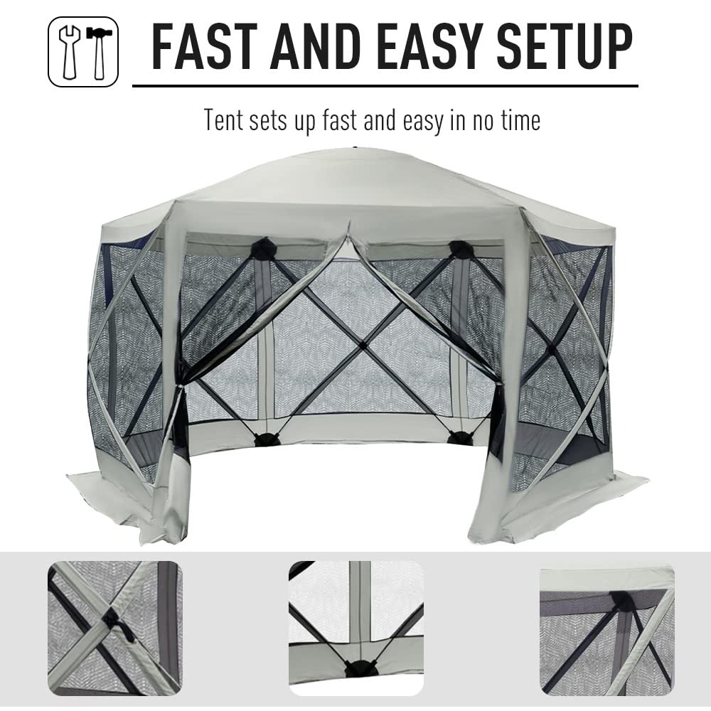 12' x 12' Hexagon Screen House - Gazebo Pop Up avaliação e preço