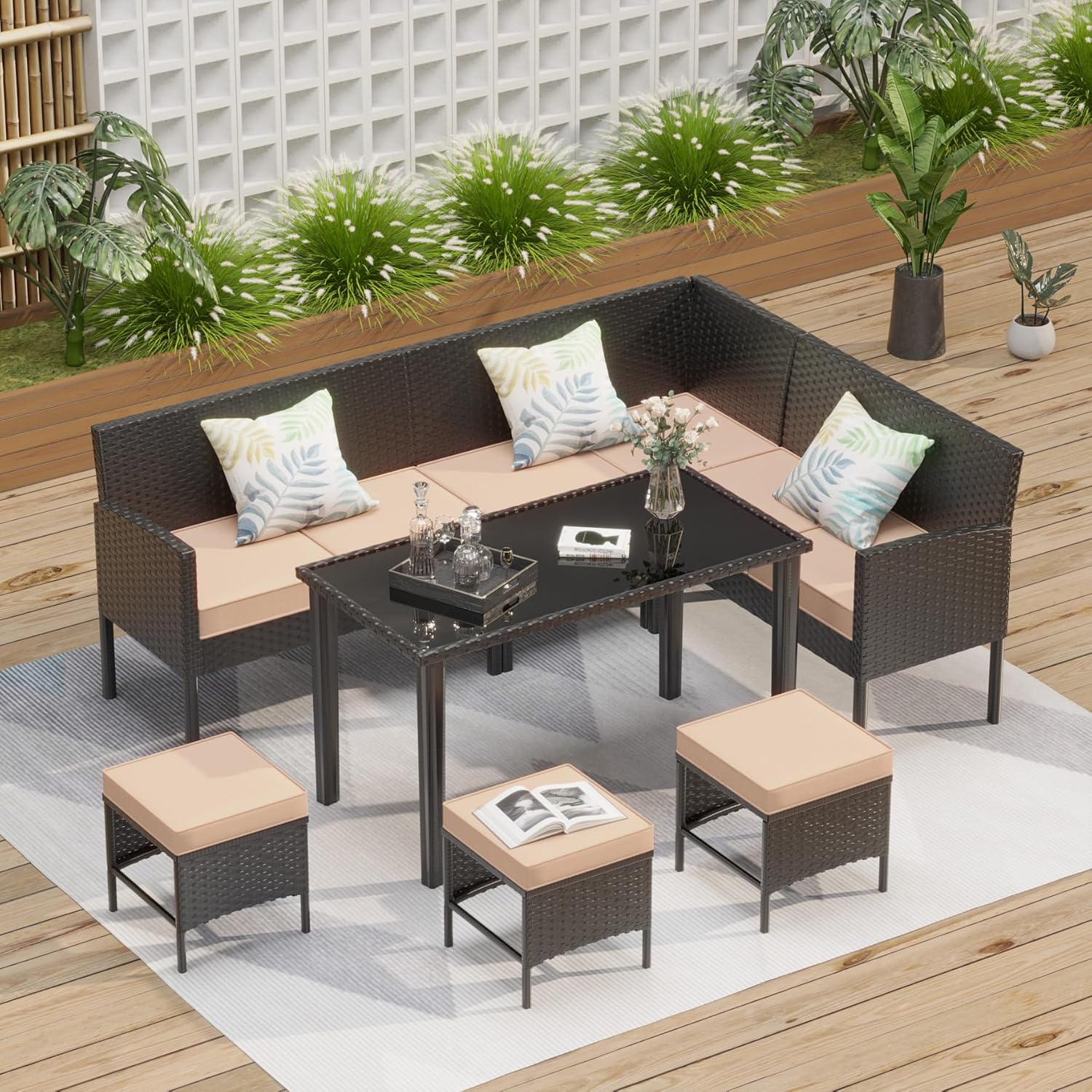 7-Piece Outdoor Patio Furnitur - Outdoor Furniture Without Cushions avaliação e preço