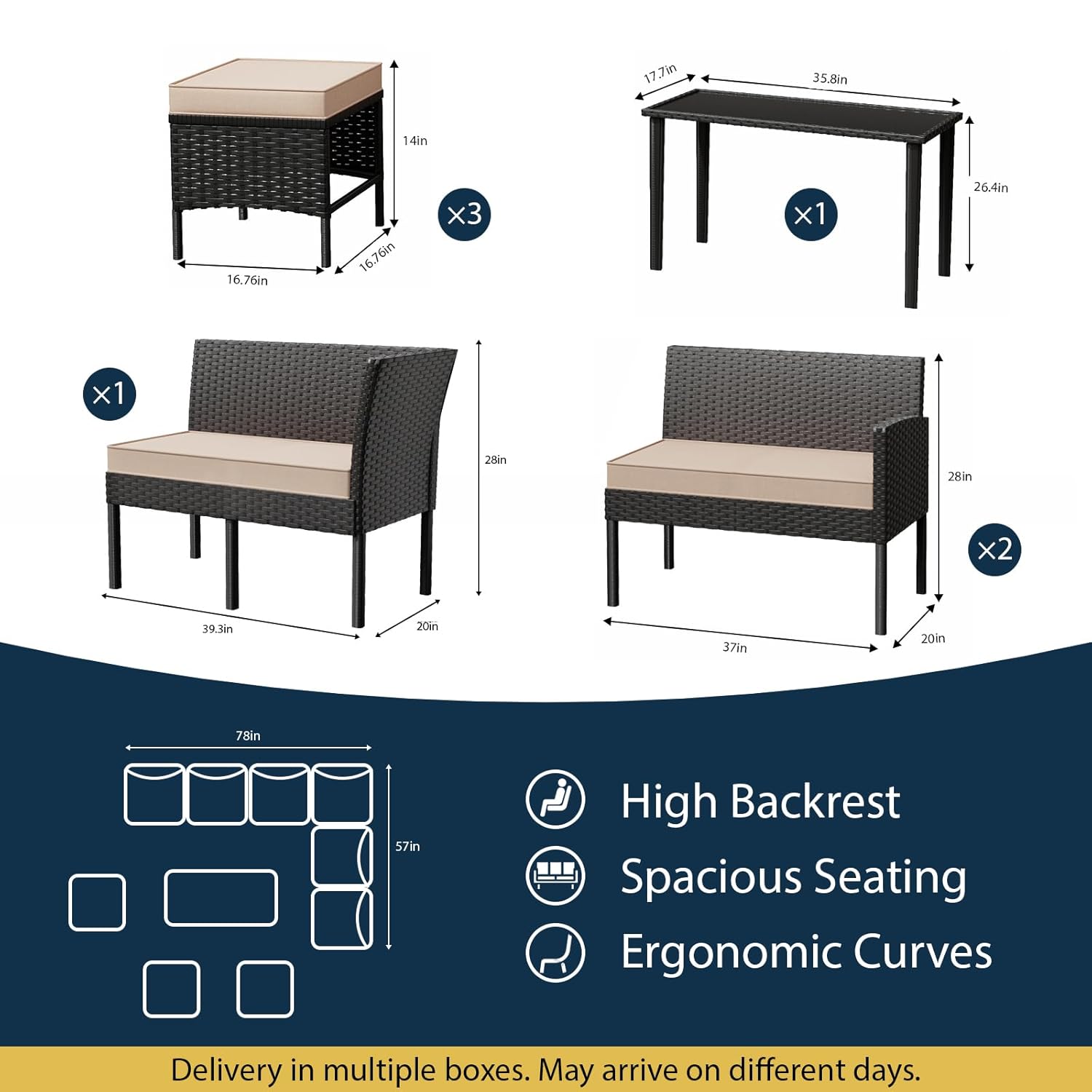 7-Piece Outdoor Patio Furnitur - Outdoor Furniture Without Cushions avaliação e preço