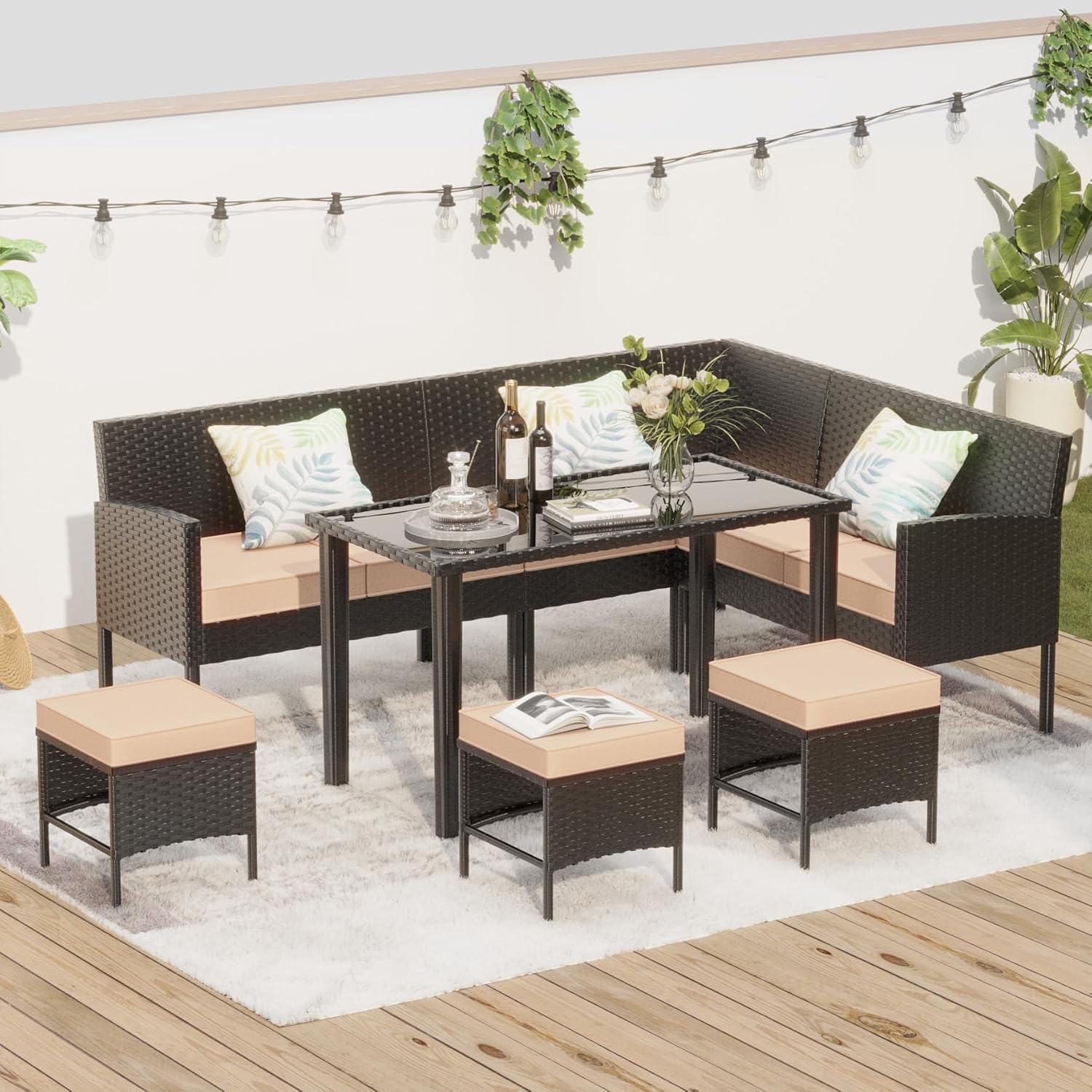 7-Piece Outdoor Patio Furnitur - Outdoor Furniture Without Cushions avaliação e preço