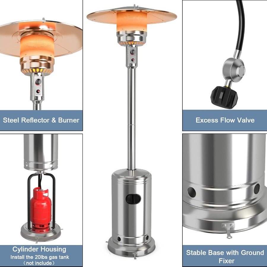 Patio Heater with Wheels 48000 - Patio Heater Standing avaliação e preço