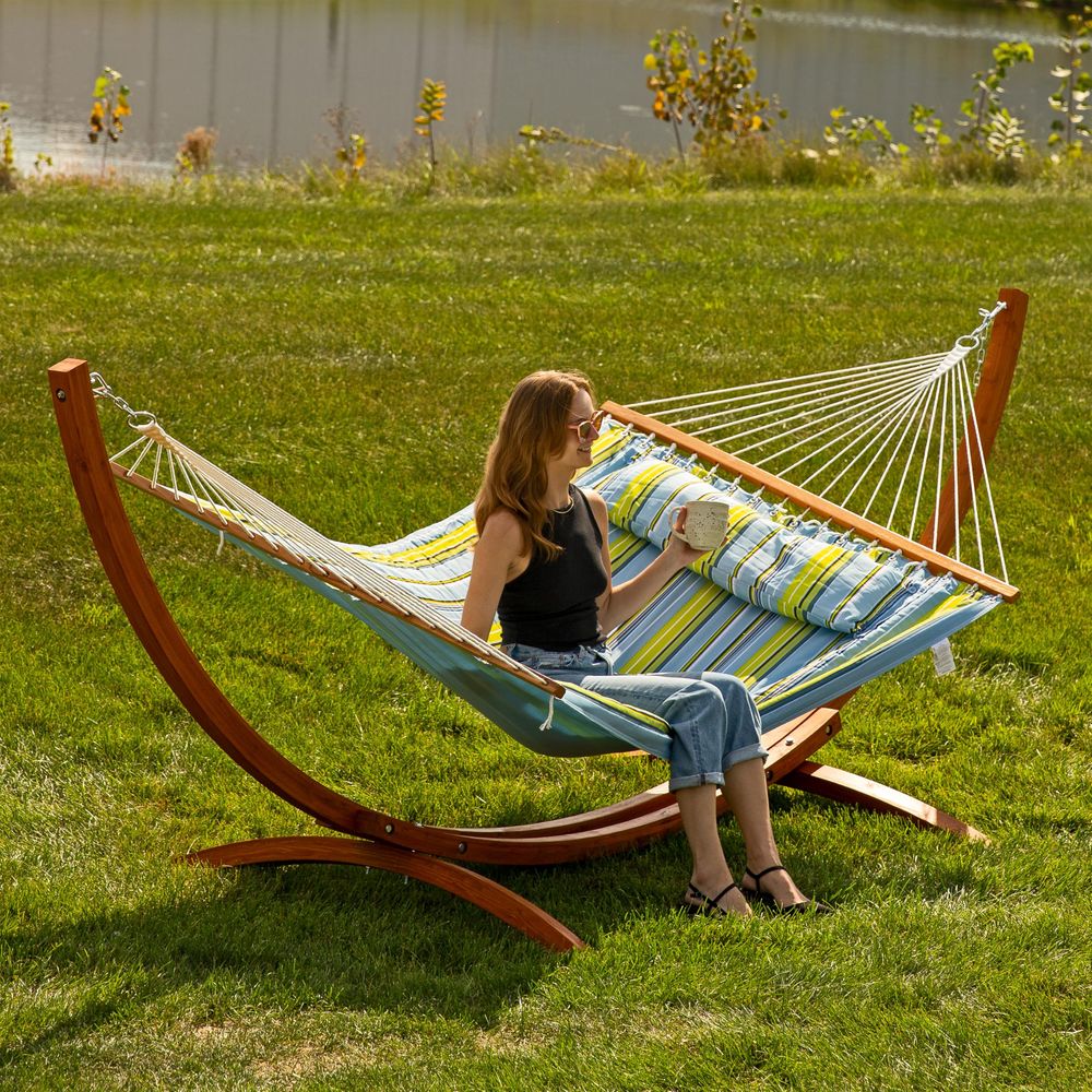 Curved Wood Hammock Stand Only - Hammock With Stand avaliação e preço