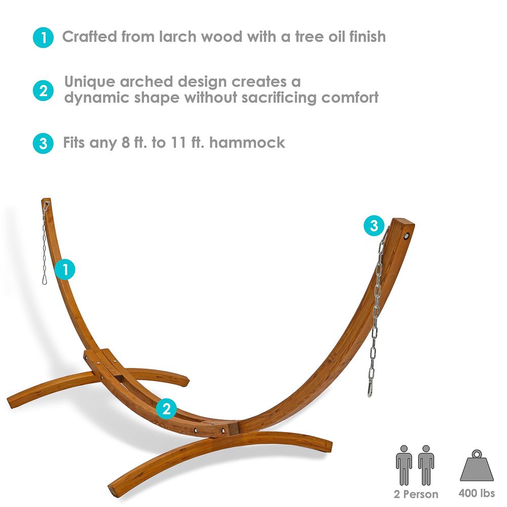Curved Wood Hammock Stand Only - Hammock With Stand avaliação e preço