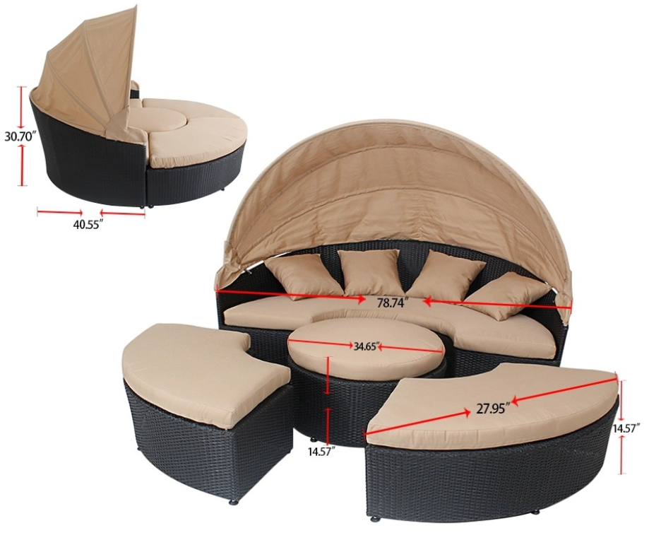 Patio Sectional Round Daybed R - Outdoor Daybed Furniture avaliação e preço