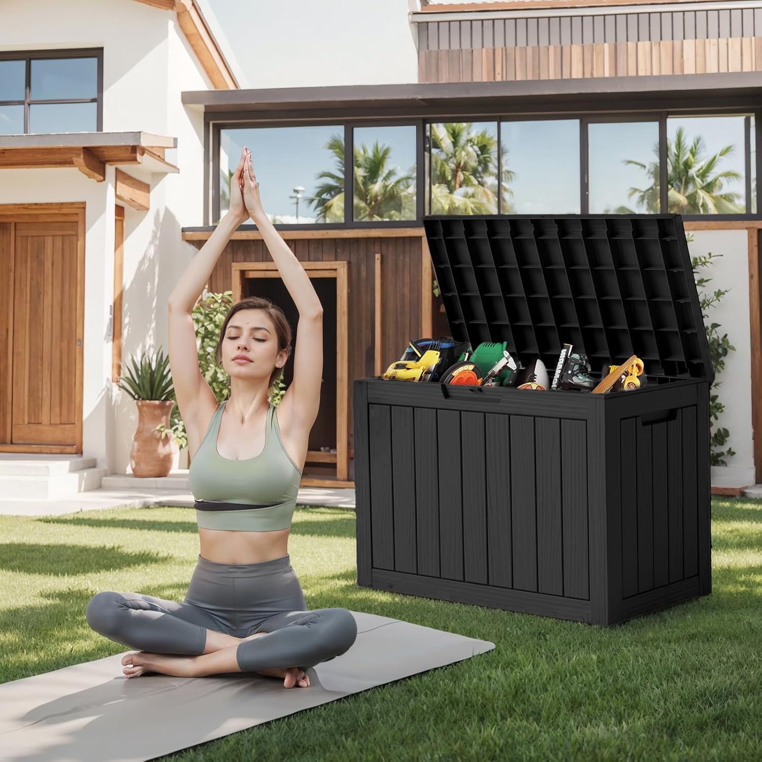 45 Gallon Outdoor Storage Box  - Outdoor Furniture Resin avaliação e preço