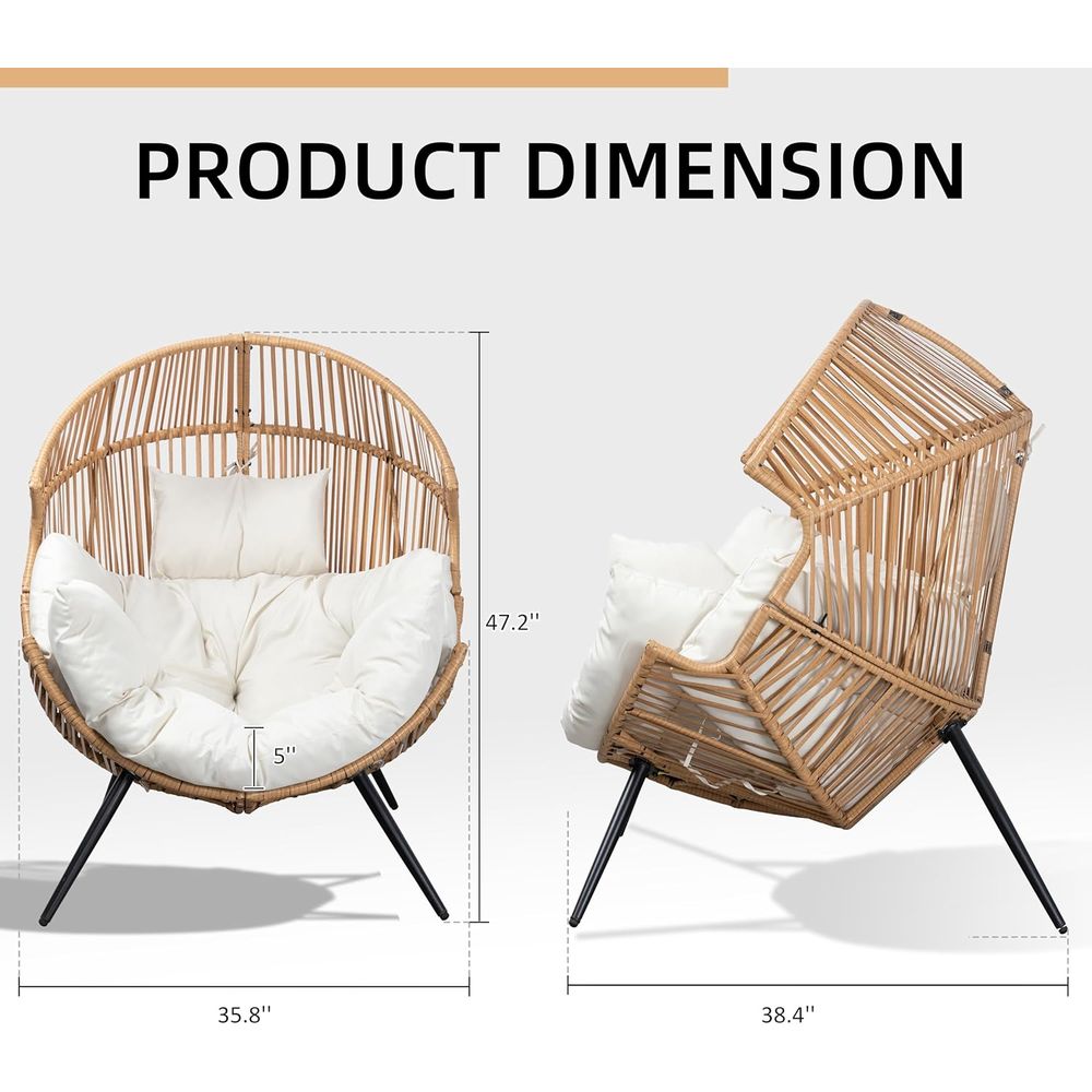 Egg Chair Wicker Outdoor Chair - Outdoor Furniture Without Cushions avaliação e preço