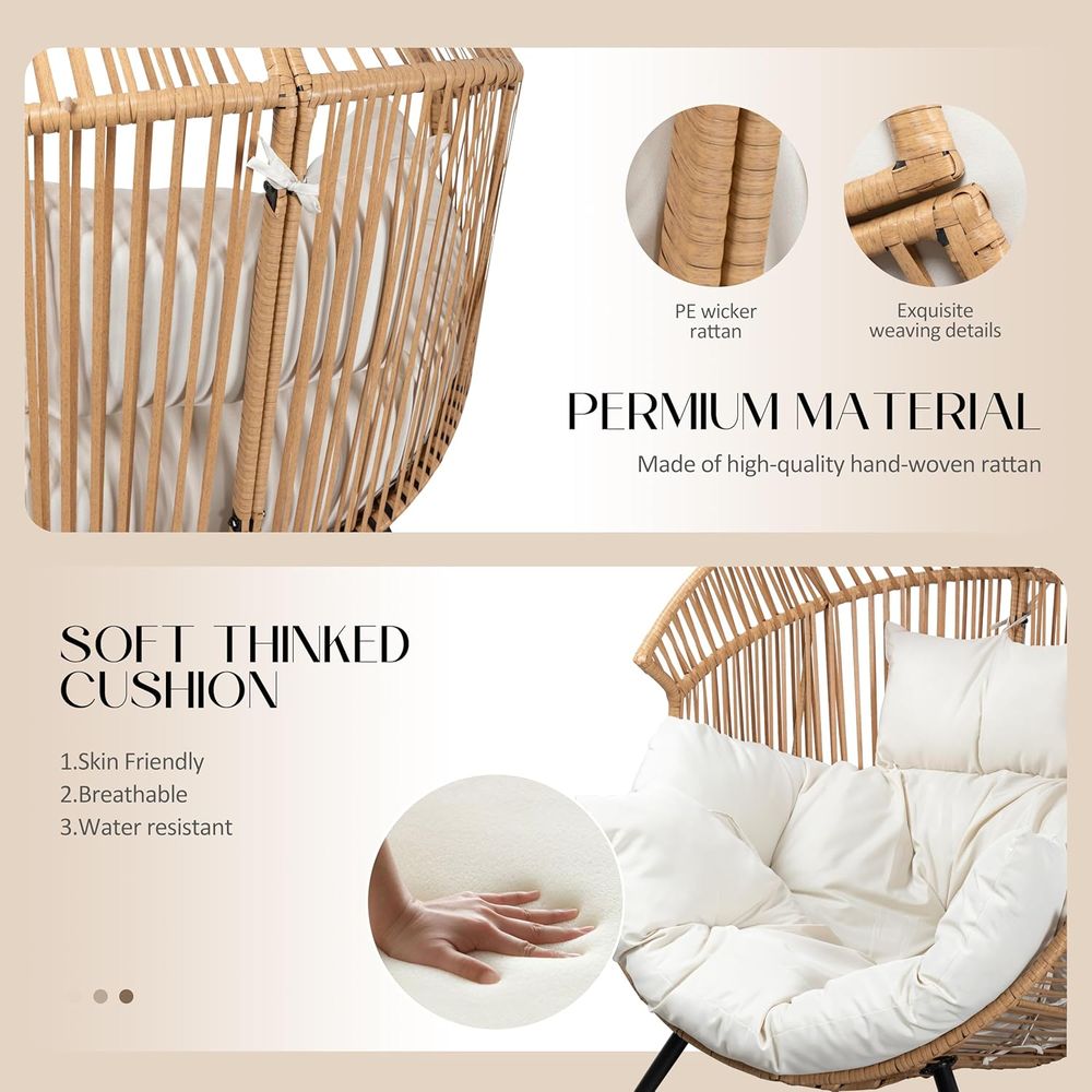 Egg Chair Wicker Outdoor Chair - Outdoor Furniture Without Cushions avaliação e preço