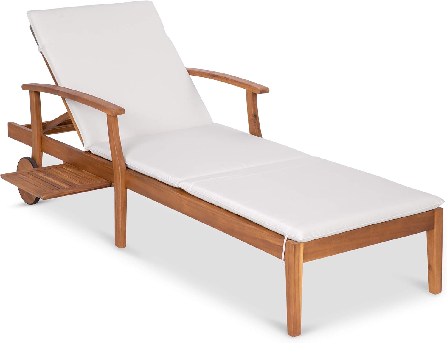79x26in Acacia Wood Chaise Lou - Outdoor Furniture Without Cushions avaliação e preço