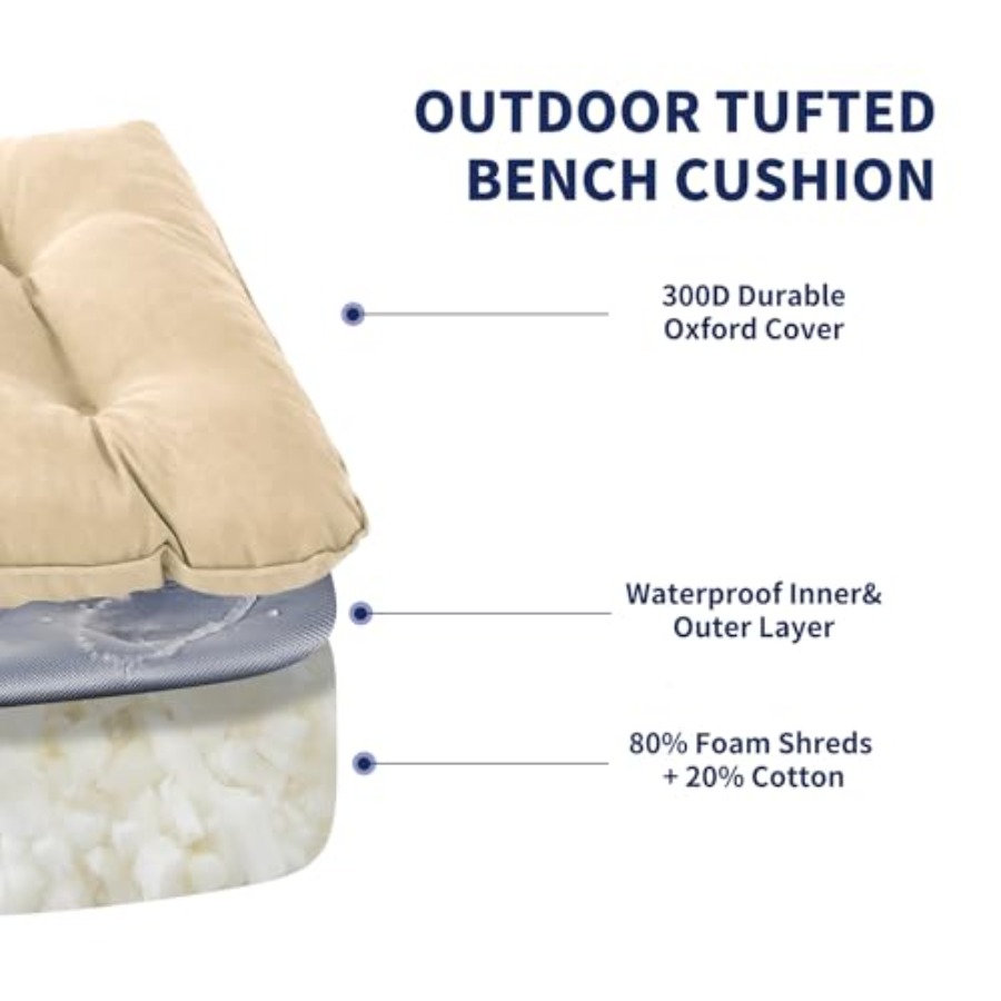 Outdoor Bench Cushion,,Waterpr - Outdoor Furniture Without Cushions avaliação e preço