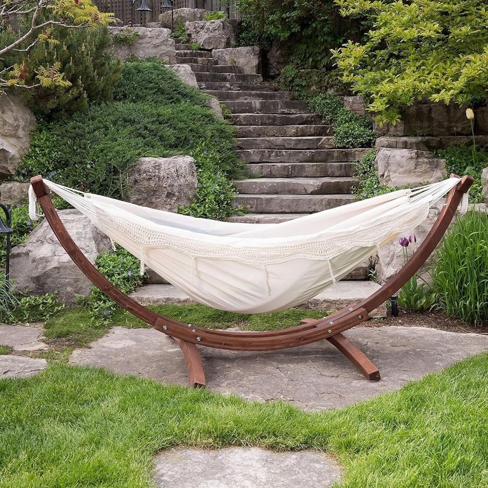 Double Cotton Hammock with Sol - Hammock With Stand avaliação e preço
