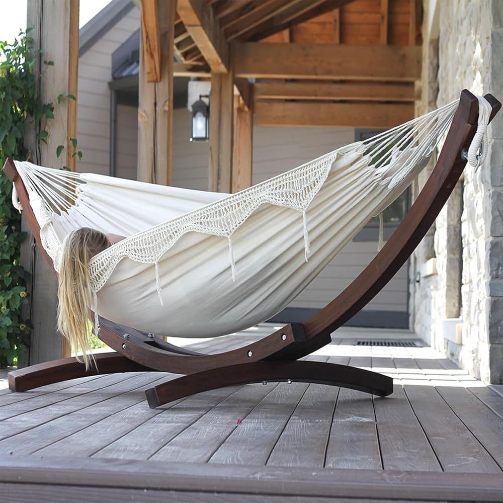 Double Cotton Hammock with Sol - Hammock With Stand avaliação e preço