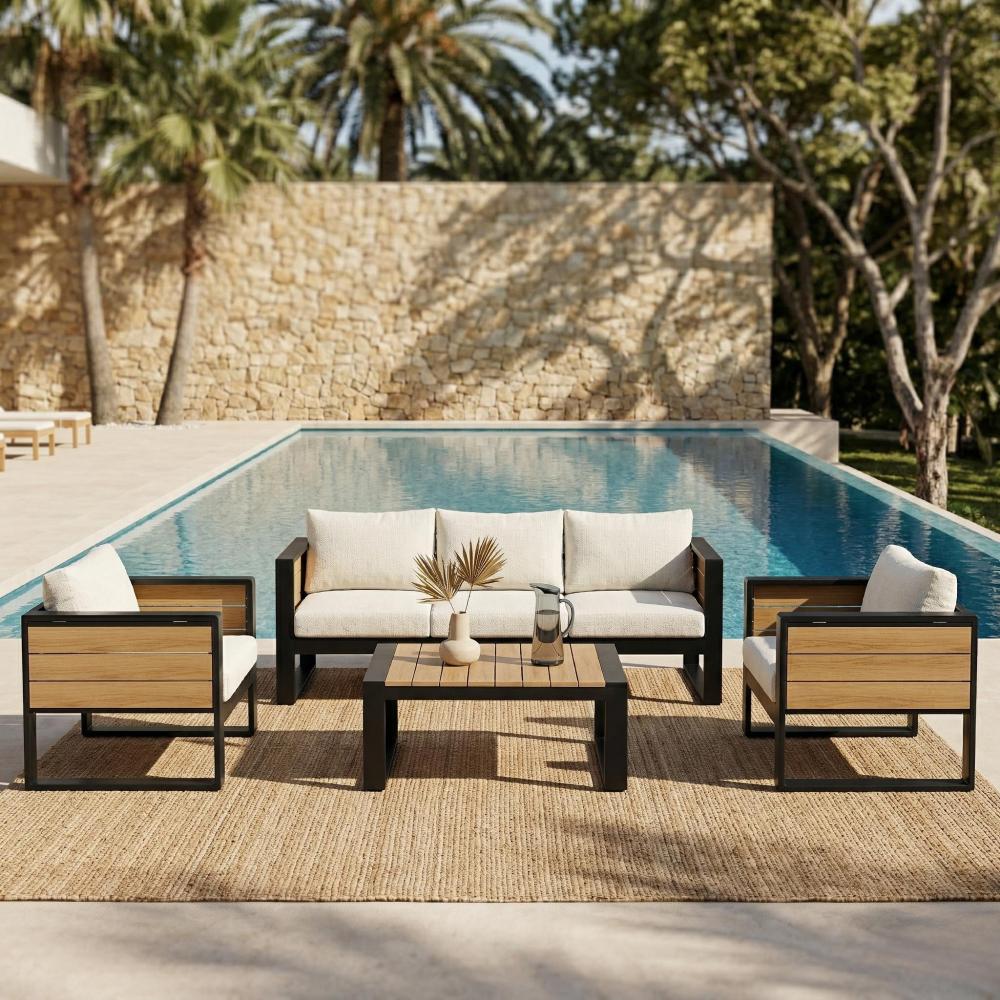 Ye 4-Piece Aluminum Frame Larg - Outdoor Furniture Without Cushions avaliação e preço