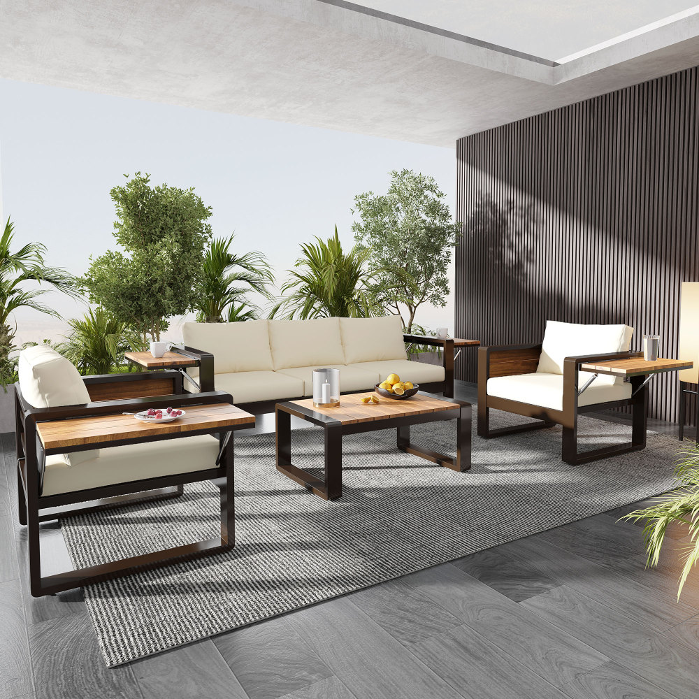 Ye 4-Piece Aluminum Frame Larg - Outdoor Furniture Without Cushions avaliação e preço