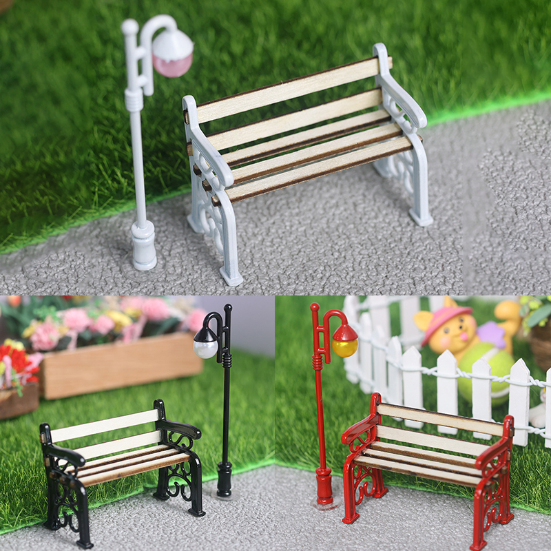 2Pcs/Set 1:12 Dollhouse Miniat - Outdoor Furniture Resin avaliação e preço