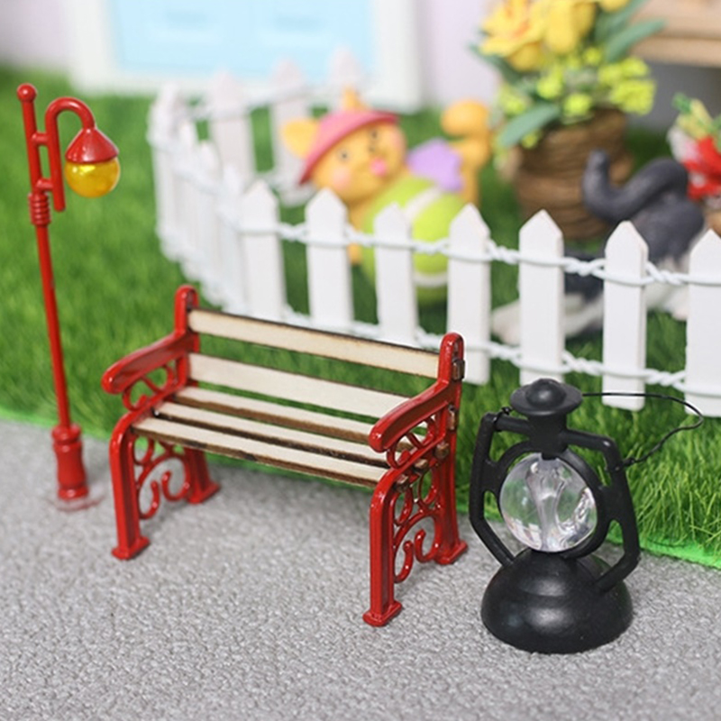 2Pcs/Set 1:12 Dollhouse Miniat - Outdoor Furniture Resin avaliação e preço