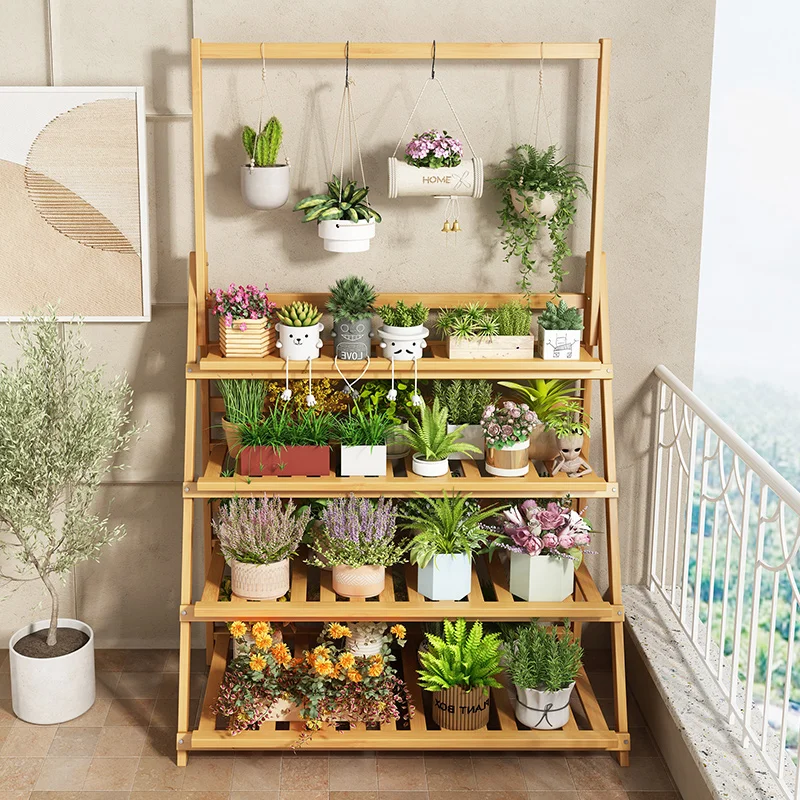 Solid Wood Flower Shelf Plant  - Outdoor Furniture Designer avaliação e preço