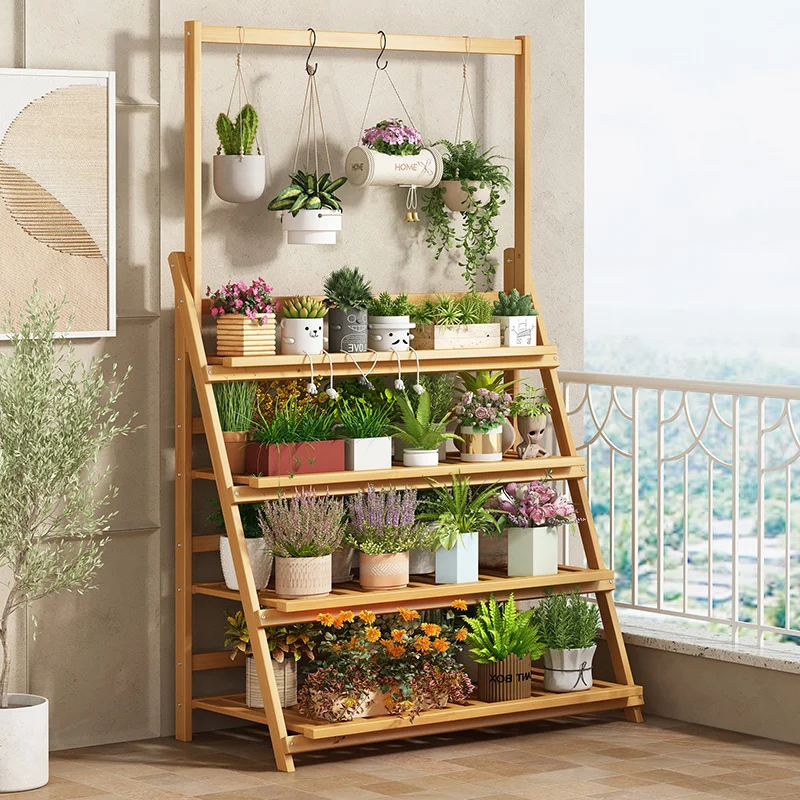 Solid Wood Flower Shelf Plant  - Outdoor Furniture Designer avaliação e preço