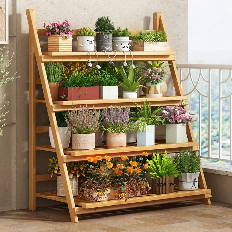 Solid Wood Flower Shelf Plant  - Outdoor Furniture Designer avaliação e preço