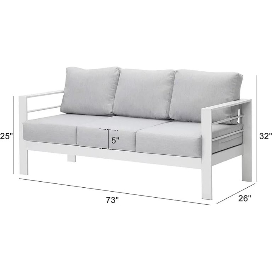 Outdoor Couch Aluminum Patio F - Outdoor Furniture Without Cushions avaliação e preço