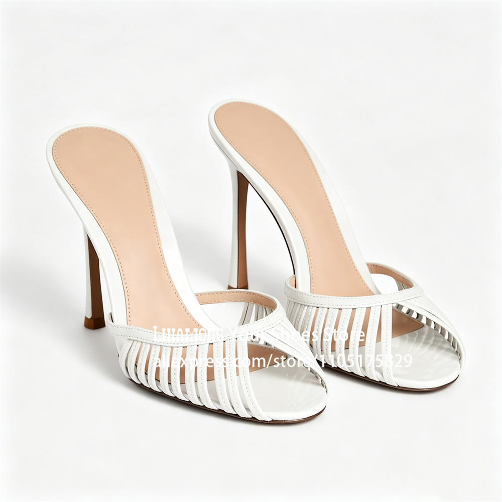 Cage Peep Toe Mules Sexy Style - Outdoor Furniture Hay avaliação e preço