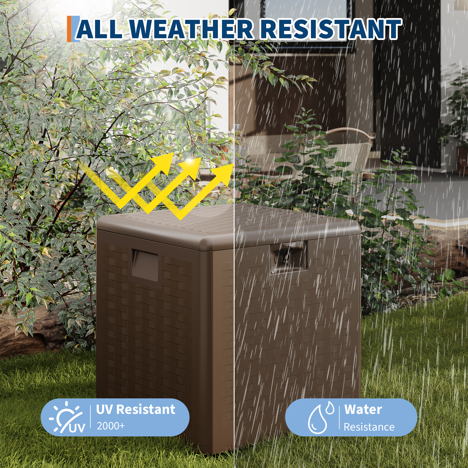 8 Gallon Resin Deck Box, Water - Outdoor Furniture Resin avaliação e preço