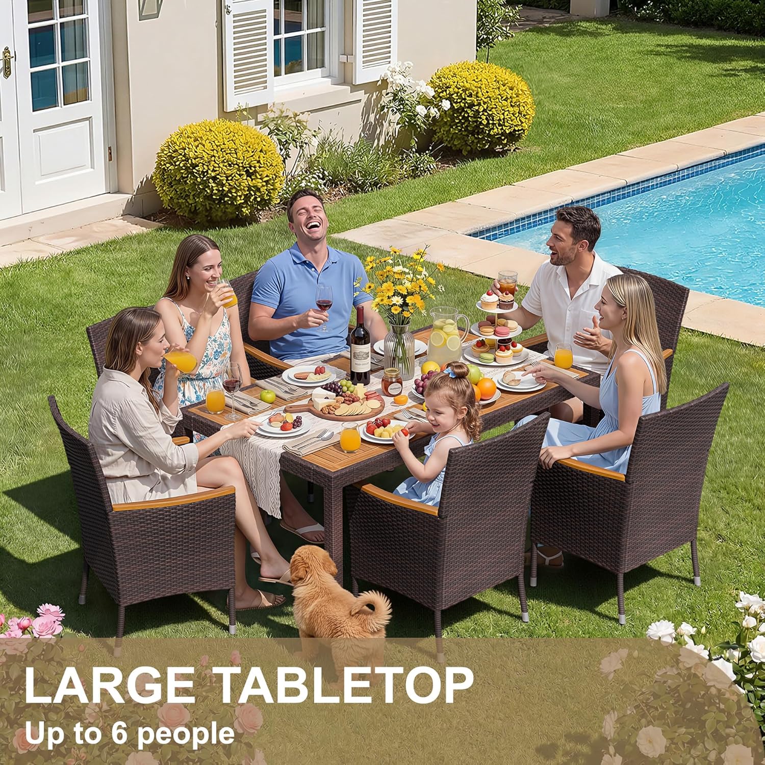 7 Piece Patio Dining Set Acaci - Outdoor Furniture Ideas avaliação e preço