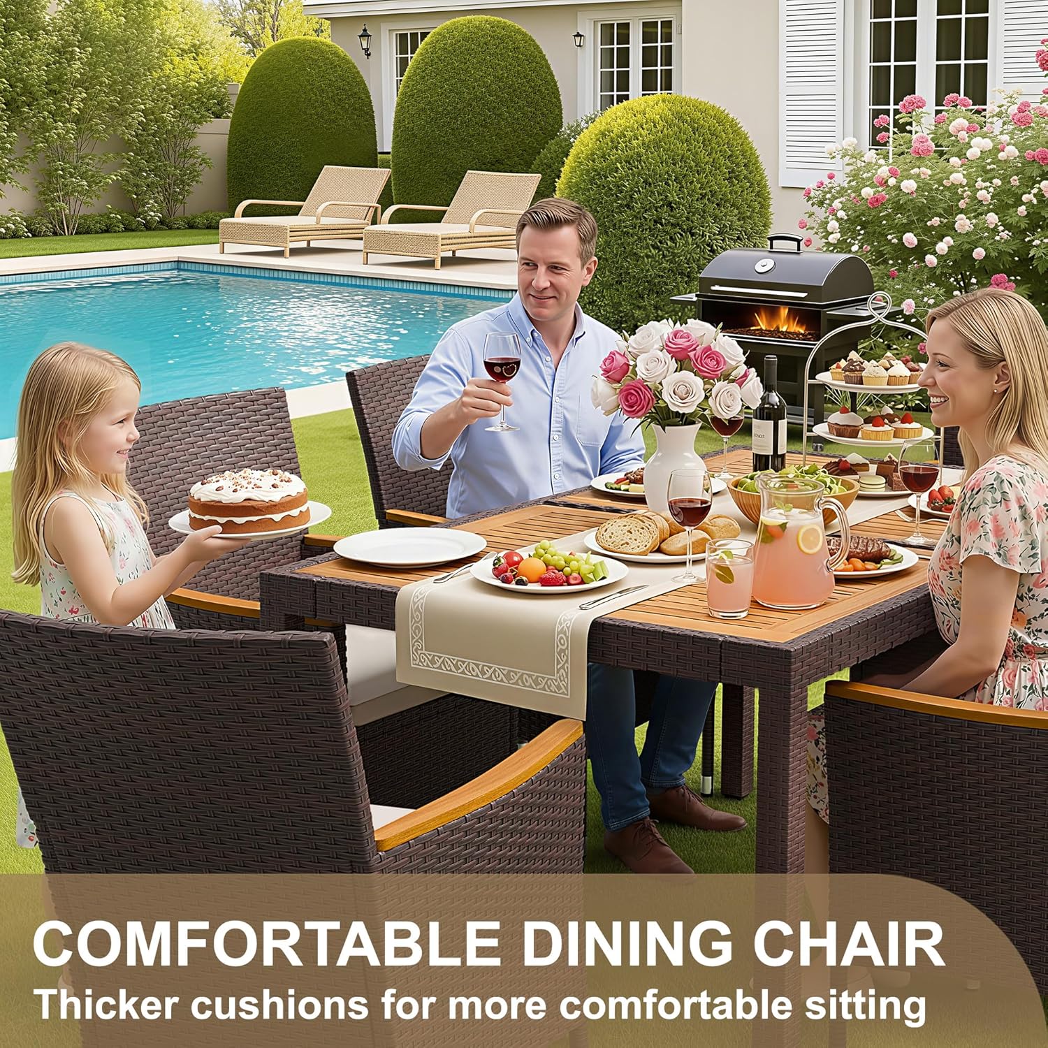 7 Piece Patio Dining Set Acaci - Outdoor Furniture Ideas avaliação e preço