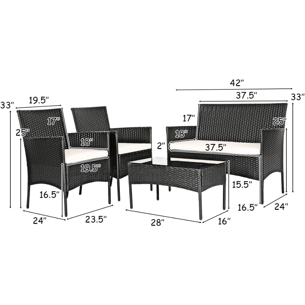 8 Pieces Patio Rattan Furnitur - Outdoor Furniture Ideas avaliação e preço