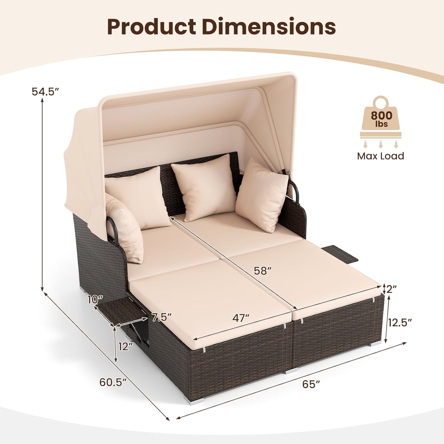 Outdoor Daybed, 2-Person Wicke - Outdoor Daybed Furniture avaliação e preço